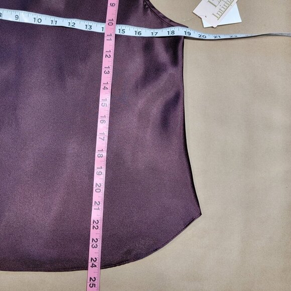 LA Intimates Size L Aubergine Purple Satin Pajama 2-Piece Set, NEW with Tags - Picture 5 of 13